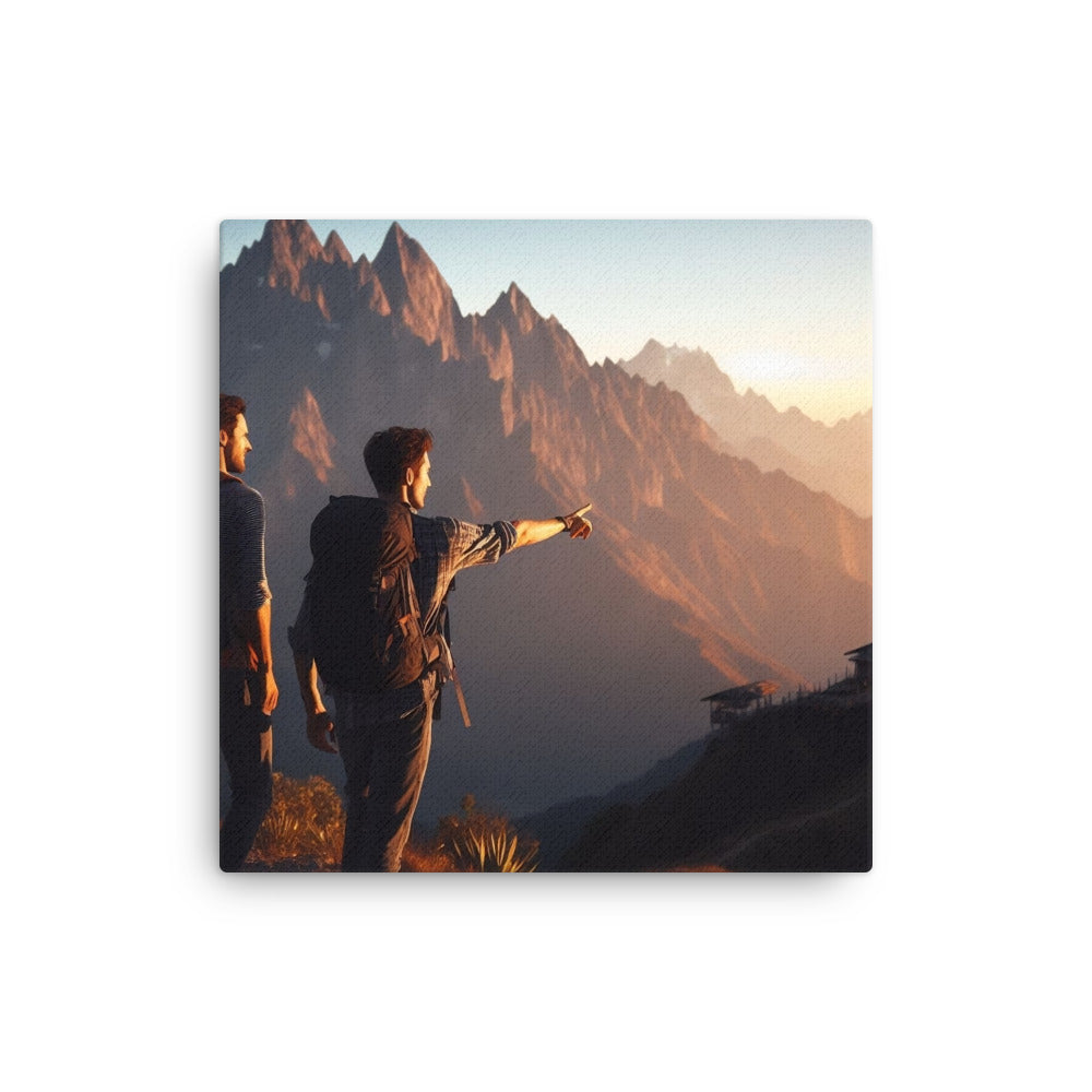 2 Männer wandern - Leinwandbild